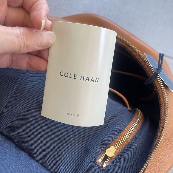 COLE HAAN Delilah Backpack Purse NEW Chestnut Brown Career Leather Lux - Picture 9 of 14